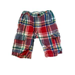 Mini Boden Red Blue Plaid Shorts size 8
